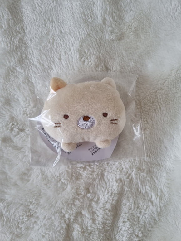 San-X Sumikko Gurashi, Sumikko I Love Series, Safety Pin Badge Neko Plush, 6cm