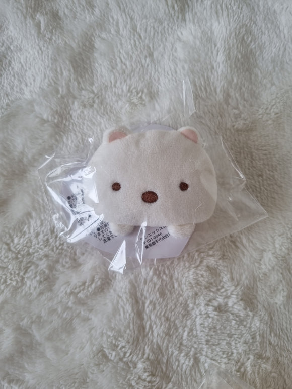 San-X Sumikko Gurashi, Sumikko I Love Series, Safety Pin Badge Shirokuma Plush, 6cm