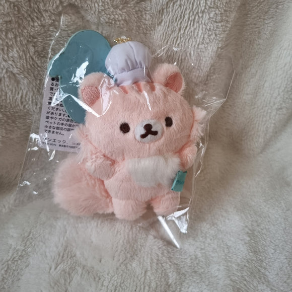 San-X Rilakkuma Minna de Mampuku Maku Maku Sakura Squirrel Keychain Plush