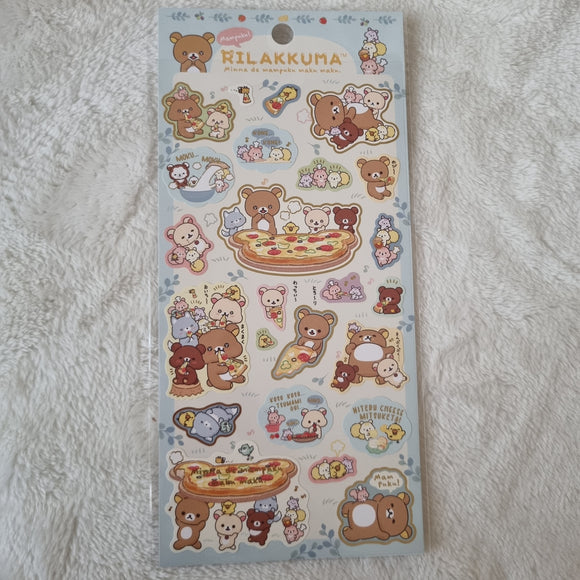 San-X Rilakkuma Minna de Mampuku Maku Maku Pizza Stickers