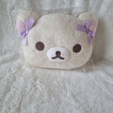 San-X Rilakkuma Curly Cotton Candy in the Sky Korilakkuma Plush Face Bag