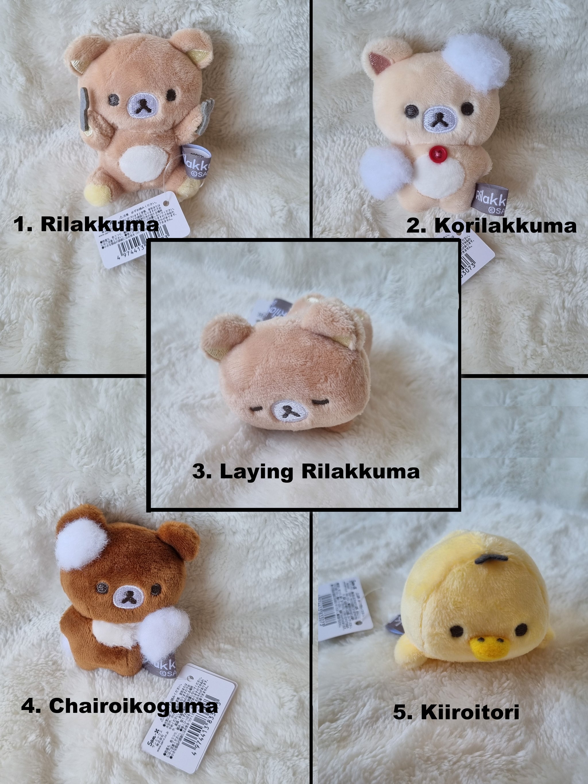 Rilakkuma Chairoikoguma Sitting Plushie XL fashion Aoikoookami and Rilakkuma Bundle